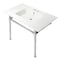 Fauceture KVPB37227W41 37-Inch Console Sink with Stainless Steel Legs (4-Inch, 3 Hole), White/Polished Chrome KVPB37227W41 - alternate 1
